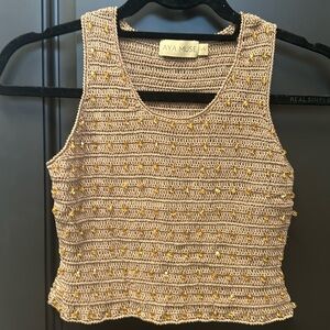 PRICE DROP - Aya Muse gorgeous beaded crop top